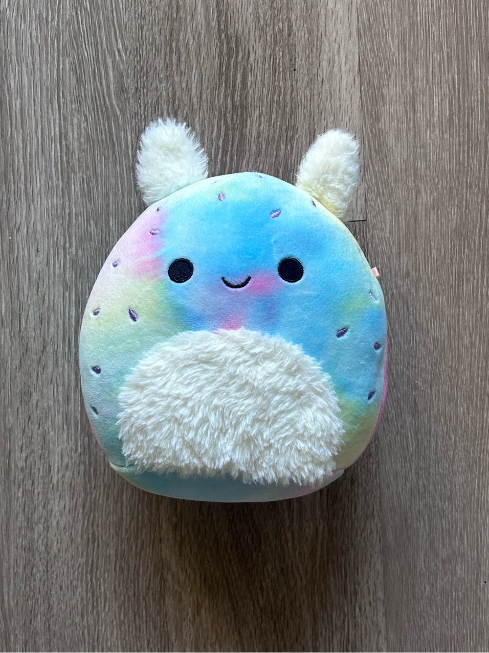 Squishmallows Noe the Rainbow Tie Dye Sea Bunny 8" Fuzzy Belly